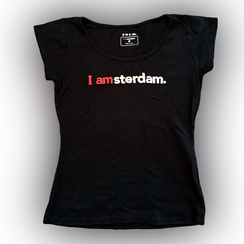 I AMSTERDAM BLACK LOGO TEE SHIRT // SIZE SMALL 🖤